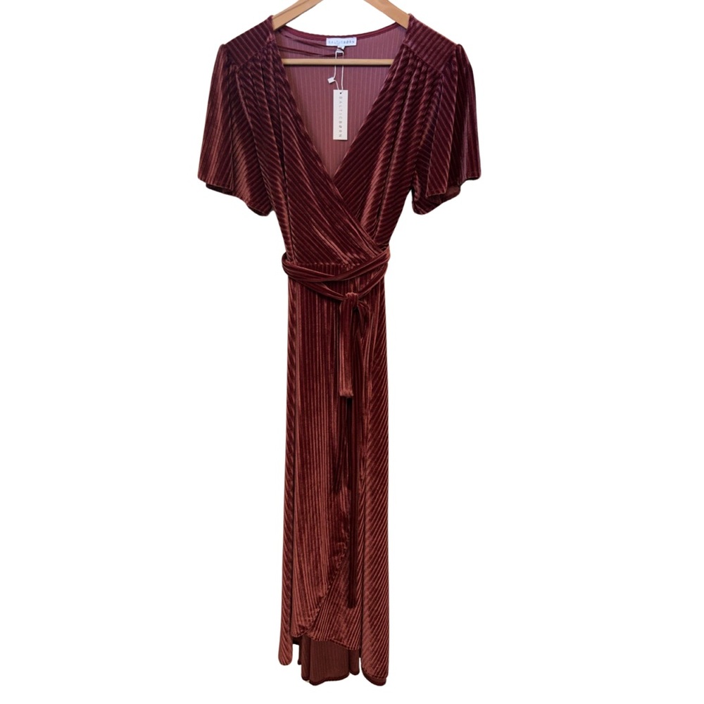 Baltic Born Burgundy Velvet Maxi Dress - Picture 3 of 7